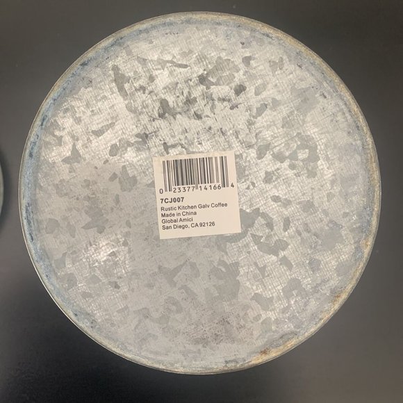Rustic Farmhouse Galvanized Metal Kitchen Storage Canister Jar lot 4 +coffee 🆕 - Picture 5 of 13